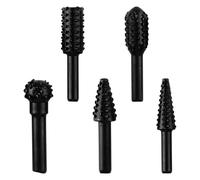 Tabanzhe Wood Carving Bits Set 5 Pcs for Dremel Rotary Tool,Rotary Burr Bits 6mm Shank HSS Engraving Drilling Grooving Grinding Tools for Woodworking DIY Accessories