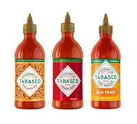 Tabasco Squeeze Spicy Sauce Multipack - Sriracha, Buffalo, and Salsa Picante - Spicy Hot Sauce Set with 3x Easy-to-Squeeze Bottles of 256ml - Gluten-, Preservative-, and Fat-Free