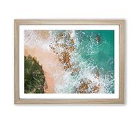 Tabatinga Beach In Brazil Modern Art Framed Print | A4 Oak Framed Wall Art | Ready to Hang | Modern Beach Picture | Living Room Bedroom Lounge Office