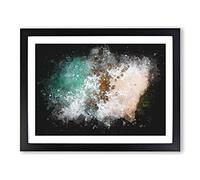 Tabatinga Beach In Brazil Paint Splash Modern Art Framed Print | A4 Black Framed Wall Art | Ready to Hang | Modern Beach Picture | Living Room Bedroom Lounge Office