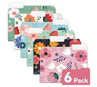 Tabbed Document Organizer Folders with Floral Design, Paper Filing Folders for School Home and Sorting Tabbed File Floral File Document Organizer Paper Filing Subject Organization School