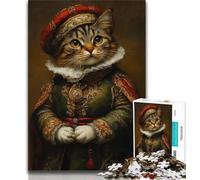 Tabby Cat 1000 Pieces Jigsaw Puzzle For Adults Teens,Learning Educational Toy for Is Ideal As A Gift for The Whole Family (38x26cm)