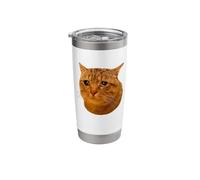 Tabby Cat Cry Funny Crying Cat Meme Hilarious Weird Cat Face Stainless Steel Insulated Tumbler