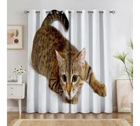 Tabby Cat Curtains for Living Room Cute Blackout Curtains for Bedroom Super Soft Eyelet Thermal Soundproof & Room W 90 x L 108 Window Treatment 2 Panels H3520