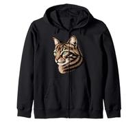 Tabby Cat Face Zip Hoodie