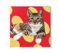 Tabby Cat II Blank Greeting Card by Leslie Gerry