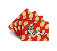 Tabby Cat II - Set of 4 Table Mats - Leslie Gerry Animal Gifts