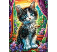 Tabby Cat in A Magical Room 1000 Pieces Classic Jigsaw Puzzle Wildlife Pet Puzzle for Adults Concentration Training Wall Art Mental Exercise Halloween Durable Cardboard 1000 PCS