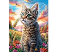 Tabby Cat in Magical Forest 500 Piece Jigsaw Puzzle for Adults Jigsaw Cozy Night In Activity Colourful Challenge Great Gift for Puzzle Lovers Stress Reliever 500 PCS