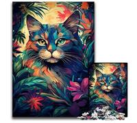 Tabby Cat in The Jungle 1000 Piece Jigsaw Puzzles for Adults Paper Jigsaw Puzzles Perfect for Christmas Halloween Easter New Year 1000 PCS(38x26cm)