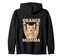 Tabby Cat Orange Cat Mom Orange Momma Ginger Cat for Women Zip Hoodie