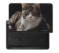 Tabby Cat Passport Holder Passport Cover Protector Essentials with Credit Card Slots for Women Men