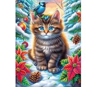 Tabby Cat Relaxing in A Christmas Forest 500 Piece Jigsaw Puzzle for Adults Science Fiction Magical Dream Jigsaw Puzzle Enthusiast Gift Family Activity Colourful Challenging Design Home Wall Decor 5