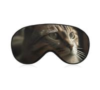 Tabby Cat Sleep Mask Comfort Travel Eye Masks with Adjustable Elastic Strap Soft Funny Block Light Sleep Eye Cover for Side Sleeper for Nap Men Women Gift