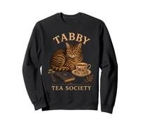 Tabby Cat Tea Society Vintage Cottagecore Sweatshirt