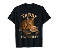Tabby Cat Tea Society Vintage Cottagecore T-Shirt