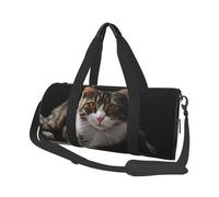 Tabby Cat Travel Duffel Bag Sports Gym Bag, Lightweight Overnight Weekender Bag With Shoes Compartment Yoga Gym Sports Bag For Men Women