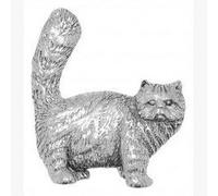 Tabby Persian Cat Pin Badge Brooch Gift, Supplied in Organza Bag