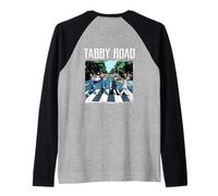 Tabby Road for Cat Lovers and Old Rock Puns Raglan Baseball Tee