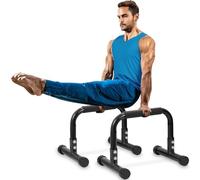 TABEKE Push Up Bar, 12" High Parallettes Bars & Dip Bar With Full-Cover Foam Handles, No Wobbling Calisthenics Equipment For Handstand, L-Sit, Gymnastics, Strength Training Home Gym