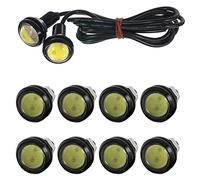 TABEN 23mm LED Amber Eagle Eye Car Light High Power 9W LED Daytime Running DRL Tail Reverse Backup Parking Signal Bulbs 12V (Pack of 10)