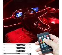 TABEN Car Atmosphere Light Kit Music Sync Multicolor RGB 16 Million Colors 4 Meters Fiber Optic USB Ambient Lighting Kits, Sound Active Function and Wireless RF Remote Control DC 12V