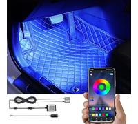 TABEN RGB Car Footwell Ambient Lighting Kit APP Control 16.7 Millions Colors Sound Active Music Sync USB Cable Car Interior Footwell Atmosphere Light DC 12V