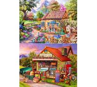 Tabeskly 2 Pack Beautiful Countryside Scenery 5d Diamond Painting Kits for Adults Brid Kids Full Dimond Art Pictures Set