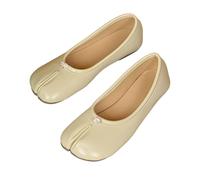 Tabi Ballet Flat Shoes for Women Split Rounde Toe Low Heel Shoes Ladies Casual Comfortable Slip On Ballerina Pumps Soft Loafers Non-Slip Mary Jane Shoe Slippers