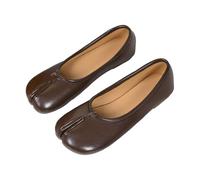 Tabi Ballet Flat Shoes for Women Split Rounde Toe Low Heel Shoes Ladies Casual Comfortable Slip On Ballerina Pumps Soft Loafers Non-Slip Mary Jane Shoe Slippers