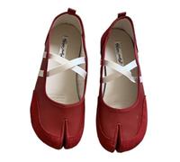 Tabi Shoes Ballet Flat Split Toe Slip on Women Girls - Minimalist Retro Casual Comfortable Walking Lightweight Running Tennis & Racquet Sport Beach Travel Business Office Standing All Day Trendy, Red