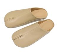 Tabi Shoes Leather Split Toe Cute Slip On for Women Girls - Retro Trendy Casual Slippers Comfortable Walking Lightweight Loafers Female Solid All-Match for Daily Wear Beach Travel Standing All Day