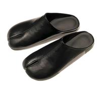 Tabi Shoes Leather Split Toe Cute Slip On for Women Girls - Retro Trendy Casual Slippers Comfortable Walking Lightweight Loafers Female Solid All-Match for Daily Wear Beach Travel Standing All Day