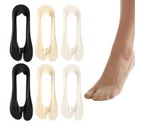 Tabi Socks, 6 Pairs Toe Socks, Toe Socks for Women, Comfortable Daily Wear Footwear, Breathable Fabric Design for Flip-Flops, Sandals and Split-Toe Shoes(Black, White, Skin Color)