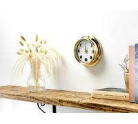 Tabic Handmade Classic Moon Phase Clock in Solid Brass - Elegant Full Moon Wall Clock with white Dial, Perfect Decorations and Gift