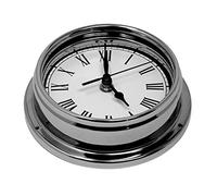 Tabic Roman Numeral Clock, Chrome Plated Brass Roman Clock, Heavy Brass And Electroplated with Chromium (1/2kg), Classic Nautical clock, Gift, Tidal Fishing Coastal Clock, Handmade in England