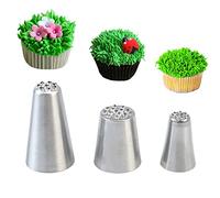 Tabiger Grass Piping Nozzles, 3-Pack Grass Icing Nozzles Set #233#234#234M Stainless Steel Large Piping Nozzles Tips Cake Decorating Tools Kit for Cupcakes Cream DIY Baking