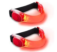 Tabiger LED Armband, 2 Set of Elastic LED Flashing Light Safety Night Sports Gear Bands for Adults and Children Outdoor Activities and Exercise, Running, Walking (Red)