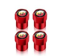 TABKER 4 Pcs Car Valve Caps for Abarth 500 595 124,sturdiness and durability Corrosion Resistant Valve Stem Caps Dust Caps fit protecting Tyres Rims Accessories,Red
