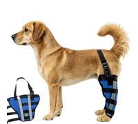 TABKSOLA Adjustable Warm Dog Hind Leg Brace with Support Bars & Reflective Straps, Single Left/Right Rear Leg Stabilizer for Senior Dogs Joint Care & Post-Surgery Walking Protection (Blue-Left, ONE)