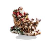 Table Acrylic Decoration | Christmas Acrylic Santa Sleigh 2D Statue,Artistic Stand Figure Ornament Winter Holiday Theme | for Tabletop Dormitory Living Room