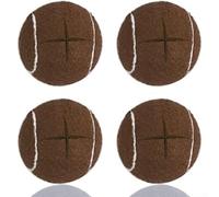 Table and chair leg covers using tennis balls with cross-shaped opening to prevent floor damage and improve movement on various surfaces (White)