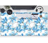 Table and Desk Protector 100x50 cm for Keyboard and Mouse Scratch-Resistant Waterproof Easy Clean Non-Slip PVC Vinyle Protection and Decoration Decor for Office and Home - Watercolor Flowers