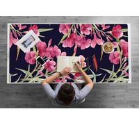 Table and Desk Protector 120x60 cm Easy Clean Waterproof Protection and Decoration PVC Vinyle Decor for Office and Home Scratch-Resistant for Keyboard and Mouse Non-Slip - Watercolor Flowers