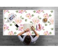 Table and Desk Protector 120x60 cm for Keyboard and Mouse Scratch-Resistant Decor for Office and Home Protection and Decoration Non-Slip PVC Vinyle Easy Clean Waterproof - Watercolor Flowers