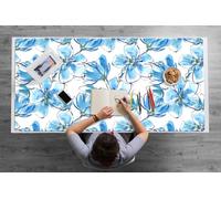 Table and Desk Protector 120x60 cm for Keyboard and Mouse Scratch-Resistant Waterproof Easy Clean Non-Slip PVC Vinyle Protection and Decoration Decor for Office and Home - Watercolor Flowers
