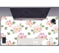 Table and Desk Protector 90x45 cm for Keyboard and Mouse Scratch-Resistant Decor for Office and Home Protection and Decoration Non-Slip PVC Vinyle Easy Clean Waterproof - Watercolor Flowers