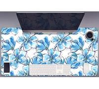 Table and Desk Protector 90x45 cm for Keyboard and Mouse Scratch-Resistant Waterproof Easy Clean Non-Slip PVC Vinyle Protection and Decoration Decor for Office and Home - Watercolor Flowers