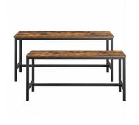Table Benches, Set of 2 Dining Room Seat, Metal Frame