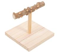 Table Bird Perch Stand for Parrots, Wooden Training Rack | Portable Tabletop Setup, Wide Smooth Base with Rough Surfaces, for Small Birds, out Cage Time